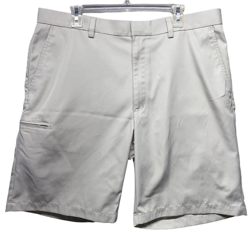 GRANDSLAM Polyester Shorts Mens 38 Light Beige Golf Performance Zipper Pocket